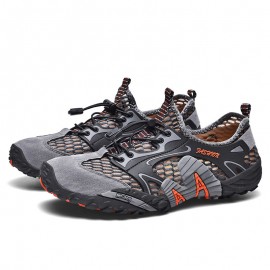 Men Mesh Non Slip Quick Drying Elastic Lace Outdoor Casual Hiking Sneakers