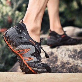 Men Mesh Non Slip Quick Drying Elastic Lace Outdoor Casual Hiking Sneakers