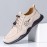 Men Leather Breathable Soft Sole Comfy Driving Elastic Laces Casual Sports Shoes