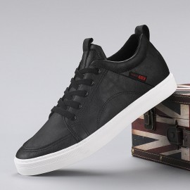 Men Canvas Breathable Soft Bottom Trendy Solid Lace Up Comfy Casual Shoes