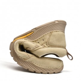 Men Leather Breathable Soft Sole Non Slip Comfy Outdoor Sports Casual Shoes