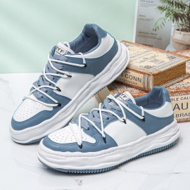 Men Microfiber Breathable Hollow Out Soft Sole One Size Smaller Color Splicing Court Shoes