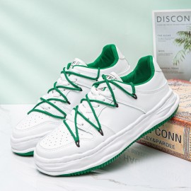 Men Microfiber Breathable Hollow Out Soft Sole One Size Smaller Color Splicing Court Shoes