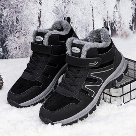 Men Soft Sole Thicken Warm Lining Hard Wearing Patchwork Outdoor Hiking Boots Snow Boots