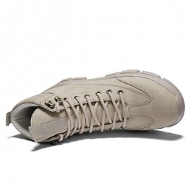 Men Casual Sport Work Style Microfiber Leather Lace Up Ankle Boots