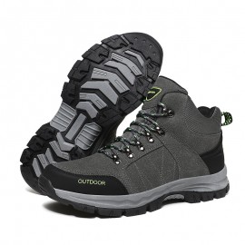 Men Outdoor Suede Slip Resistant Soft Sole Casual Hiking Boots