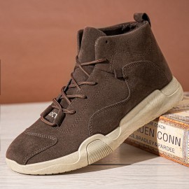 Men Retro Slip Resistant High-top Front Lace-up Business Tooling Boots