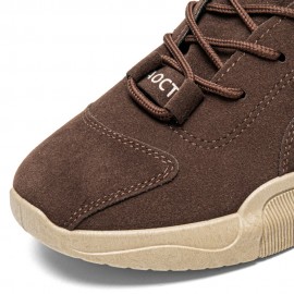 Men Retro Slip Resistant High-top Front Lace-up Business Tooling Boots