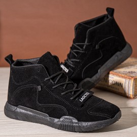 Men Retro Slip Resistant High-top Front Lace-up Business Tooling Boots