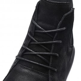 Men Retro Stylish Gradual Change Shoe Toe Casual Leather Ankle Boots
