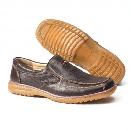 Menico Men Genuine Cow Leather Slip On Soft Sole Comfy Non Slip Casual Oxfords