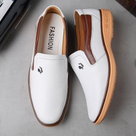 Men Microfiber Leather Breathable Soft Sole Non Slip Comfy Driving Casual Business Shoes