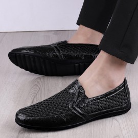 Men Genuine Leather Breathable Non Slip Comforty Leisure Bussiness Shoes