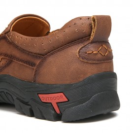 Men Comfy Slip On Loafers Slip Resistant Soft Casual Business Walking Leather Shoes