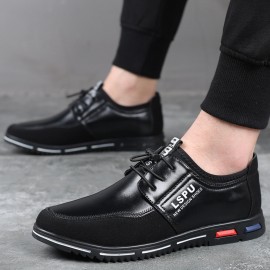 Men Large Size Splicing Lace Up Casual Business Shoes