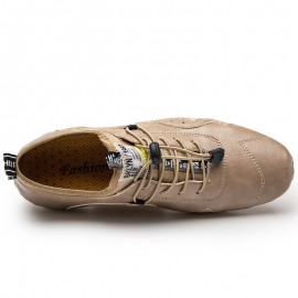 Men Hand Stitching Microrfiber Leather Breathable Non Slip Soft Casual Driving Shoes