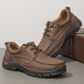 Men Genuine Leather Slip Resistant Soft Sole Casual Business Shoes