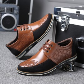 Men Microfiber Leather Splicing Non Slip Soft Business Casual Shoes