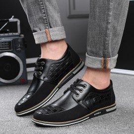 Men Microfiber Leather Splicing Non Slip Soft Business Casual Shoes