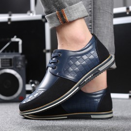 Men Microfiber Leather Splicing Non Slip Soft Business Casual Shoes