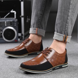 Men Microfiber Leather Splicing Non Slip Soft Business Casual Shoes